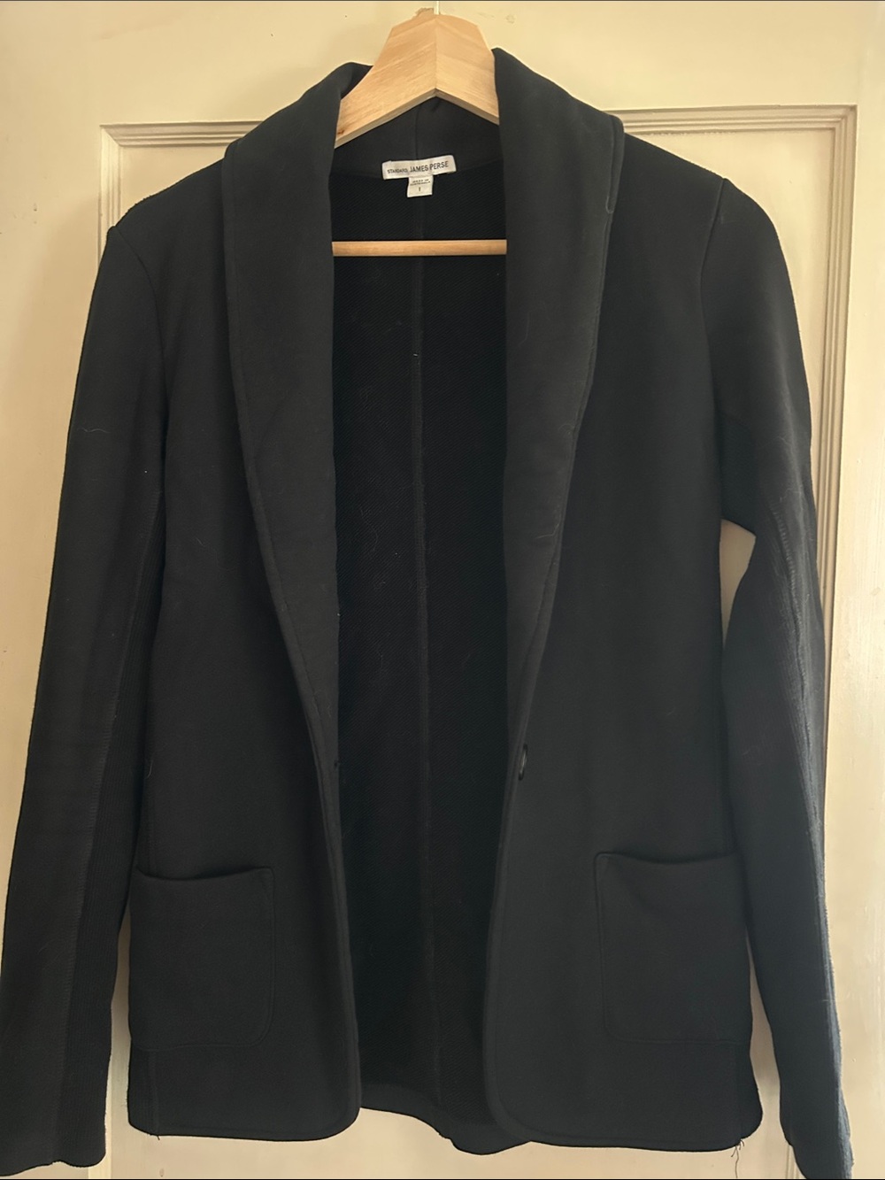 James Perse Black Shawl Collar Blazer